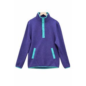 Chubbies Mens M Vintage 90's 1/4 T Snap Pullover Sweater Blue Teal